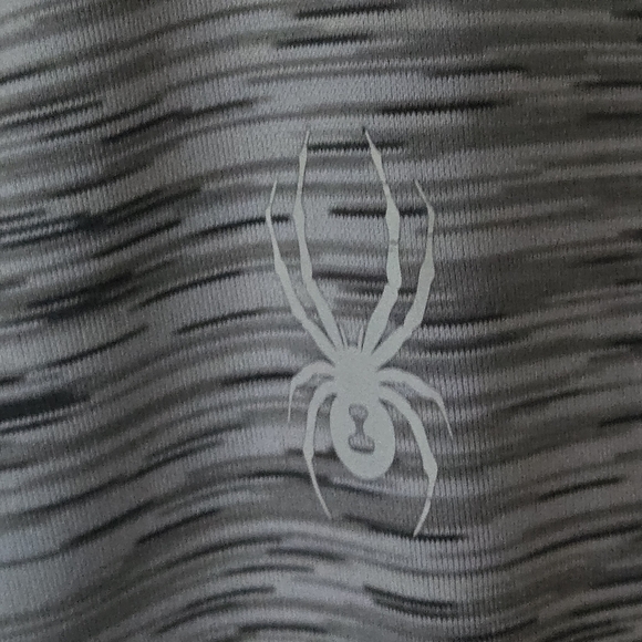 Spyder Active Women's L Mottled Gray Hooded Top Long Sleeve Full Zip Logo_FLAW - Picture 9 of 16